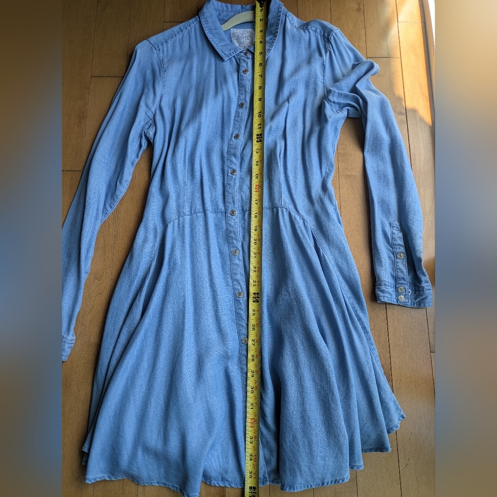 Guess Light Blue Long Sleeve Dress - Picture 4 of 7